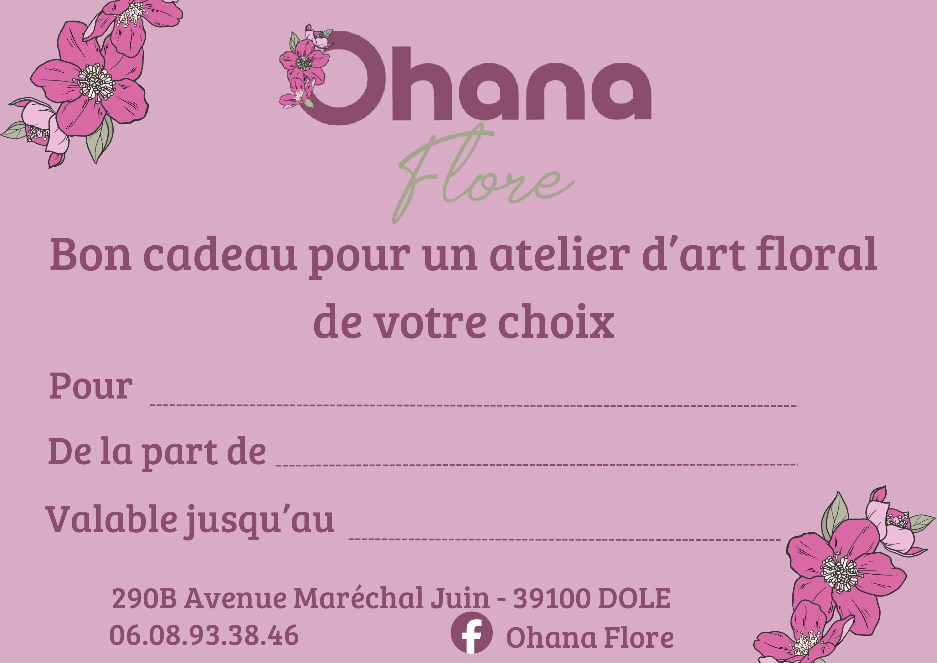 Bon cadeau pour atelier d'art floral